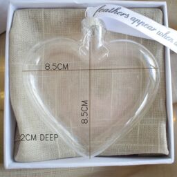 Amaya Rose Ltd In Memory of PLAIN Feather Heart Bauble Gift Boxed in Clear - thumbnail 6