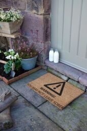 Artsy Mats Sober Warning doormat - Regular 60x40cm in Brown - Size: 40 cm x 60 cm