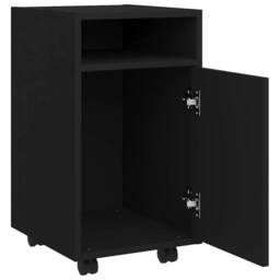 Berkfield Home Side Cabinet with Wheels Black 33x38x60 cm Engineered Wood - Size: 33 x 38 x 60 cm - thumbnail 6