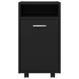 Berkfield Home Side Cabinet with Wheels Black 33x38x60 cm Engineered Wood - Size: 33 x 38 x 60 cm - thumbnail 4