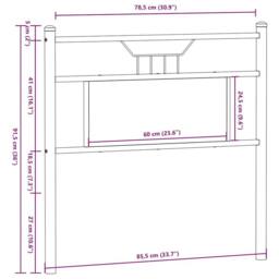 Berkfield Home Headboard Sonoma Oak 80 cm Engineered Wood & Steel in Beige - thumbnail 8