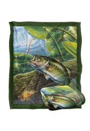 JQ Licensing Fooled Bass Fishing Silky Touch Super Soft Throw Blanket 152 X 127 cm in White - thumbnail 2