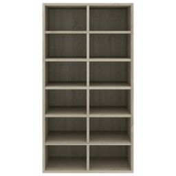 Berkfield Home Shoe Rack Sonoma Oak 54x34x100.5 cm Engineered Wood in Brown - thumbnail 4