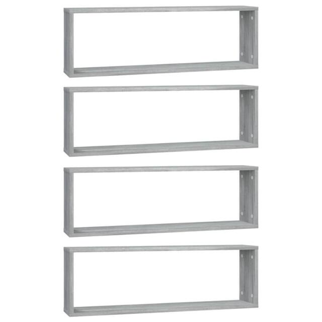 Berkfield Home Wall Cube Shelves 4 pcs Grey Sonoma 80x15x26.5 cm Engineered Wood - image 1