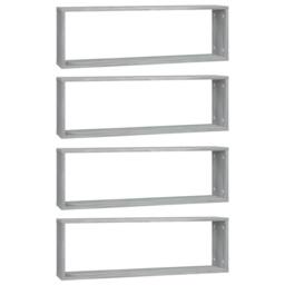 Berkfield Home Wall Cube Shelves 4 pcs Grey Sonoma 80x15x26.5 cm Engineered Wood - thumbnail 1