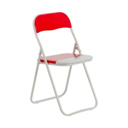 Harbour Housewares Coloured Padded Folding Chair in Red - thumbnail 1