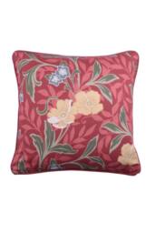 Dreams & Drapes 'Sandringham' 100% Cotton Filled Cushion in Red - Size: 43 cm x 43 cm - thumbnail 2