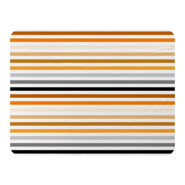Benjamin Tate Design Striped Pattern Orange Black Gray Beige & Brown Blanket in Natural - Size: 120 cm x 150 cm - image 1