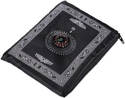 KAV Waterproof Pocket Prayer Mat with Compass - Ideal Travel Prayer Rug for Muslims in Blue - Size: 110 cm x 60 cm - thumbnail 3