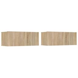 Berkfield Home 4 Piece TV Cabinet Set Sonoma Oak Engineered Wood in Brown - thumbnail 5