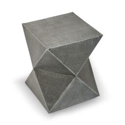 Orsina Modern Design Inverted Triangular Stool, Antique Zinc Finish Luxury Stool For Outdoor Patio, Kitchen Stool in Grey - thumbnail 1