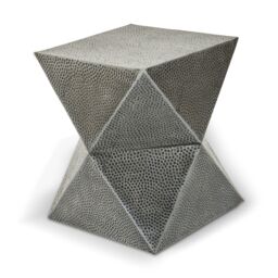 Orsina Modern Design Inverted Triangular Stool, Antique Zinc Finish Luxury Stool For Outdoor Patio, Kitchen Stool in Grey - thumbnail 2
