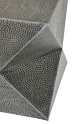 Orsina Modern Design Inverted Triangular Stool, Antique Zinc Finish Luxury Stool For Outdoor Patio, Kitchen Stool in Grey - thumbnail 5