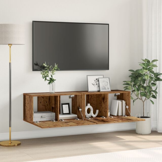 Berkfield Home TV Cabinet Set Old Wood Solid Reclaim wood Medium TV Cabinet - image 1