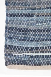 Homescapes Blue Denim Handwoven Striped Chindi Rug - Size: 150 cm x 240 cm - thumbnail 5