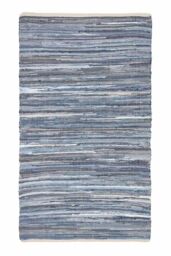 Homescapes Blue Denim Handwoven Striped Chindi Rug - Size: 150 cm x 240 cm - thumbnail 2