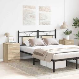 Berkfield Home Elegant Bedside Cabinets 2 pcs Sonoma Oak 38x35x56 cm Engineered Wood in Tan - Size: 38 x 35 x 56 cm - thumbnail 1
