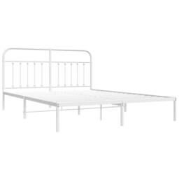 Berkfield Home Metal Bed Frame with Headboard White 183x213 cm - thumbnail 3