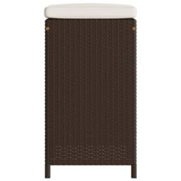 Berkfield Home Beautiful Garden Bar Stools with Cushions 2 pcs Brown Poly Rattan - thumbnail 5