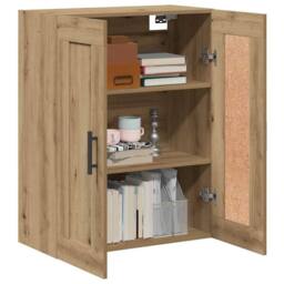 Berkfield Home Wall Mounted Cabinet Artisian Oak 69.5x34x90 cm Engineered Wood in Brown - thumbnail 3