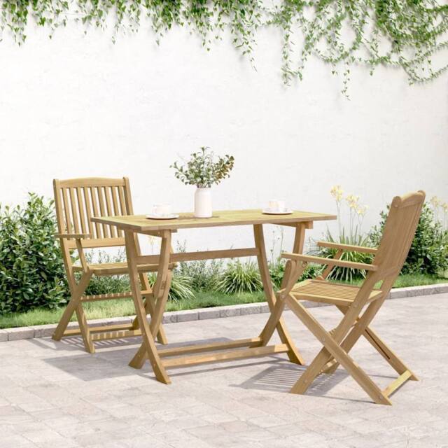 Berkfield Home Beautiful Folding Garden Table 110x55x75 cm Solid Wood Acacia in Brown - Size: 110 x 55 x 75 cm