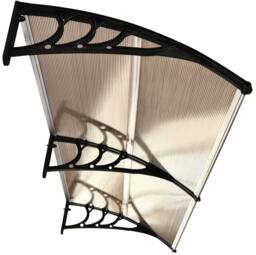 STILVORA Door Awning 195 cm with Curved Design in Brown - thumbnail 8