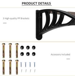STILVORA Door Awning 195 cm with Curved Design in Brown - thumbnail 6