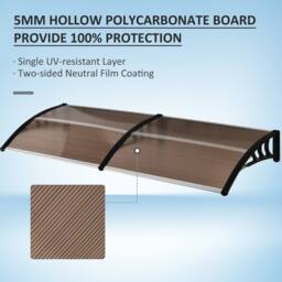 STILVORA Door Awning 195 cm with Curved Design in Brown - thumbnail 5