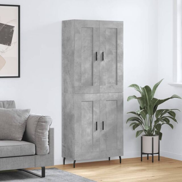 Berkfield Home Highboard Concrete Grey 69.5x34x180 cm Engineered Wood - image 1