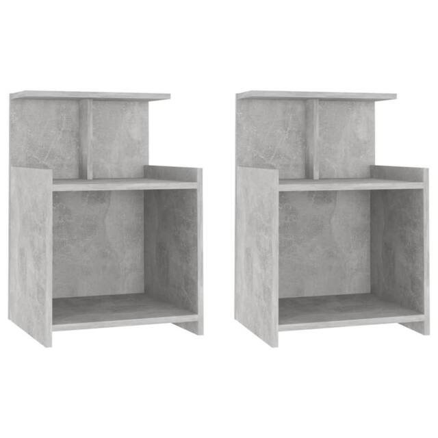 Berkfield Home Bed Cabinets 2 pcs Concrete Grey 40x35x60 cm Engineered Wood - Size: 40 x 35 x 60 cm - image 1