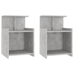 Berkfield Home Bed Cabinets 2 pcs Concrete Grey 40x35x60 cm Engineered Wood - Size: 40 x 35 x 60 cm - thumbnail 1