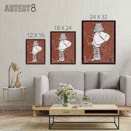 "Artery8 Samurai 1920 Vintage Japanese Framed Canvas Wall Art Print Sekka in Brown - Size: W12"" x H16""" - thumbnail 4