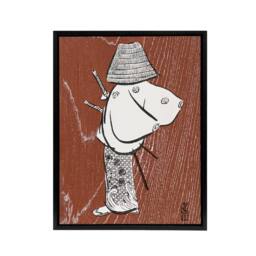 "Artery8 Samurai 1920 Vintage Japanese Framed Canvas Wall Art Print Sekka in Brown - Size: W12"" x H16""" - thumbnail 1