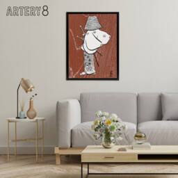 "Artery8 Samurai 1920 Vintage Japanese Framed Canvas Wall Art Print Sekka in Brown - Size: W12"" x H16""" - thumbnail 3