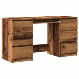 Berkfield Home Decorative Writing Desk Old Wood 140x50x77 cm Engineered Wood in Brown - Size: 140 x 50 x 77 cm - thumbnail 3