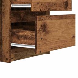 Berkfield Home Decorative Writing Desk Old Wood 140x50x77 cm Engineered Wood in Brown - Size: 140 x 50 x 77 cm - thumbnail 8