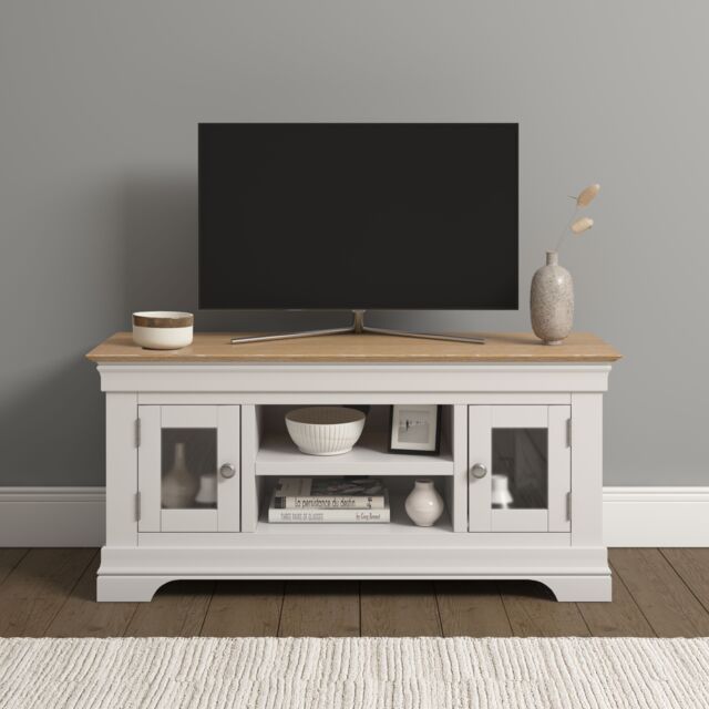Seconique Bordeaux Small TV Stand (Fully Assembled) in Ivory - image 1