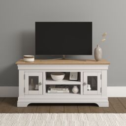 Seconique Bordeaux Small TV Stand (Fully Assembled) in Ivory - thumbnail 1