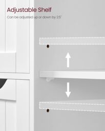 VASAGLE Bathroom Floor Cabinet with 3 Drawers & Adjustable Shelf in White - thumbnail 5