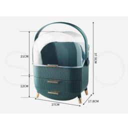 KORVIXA Dark Green Cosmetic Case Carry Storage Box - thumbnail 2