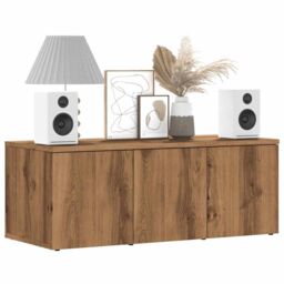 Berkfield Home TV Cabinet Artisan Oak 80x34x30 cm Engineered Wood in Brown - Size: 80 x 34 x 30 cm - thumbnail 1