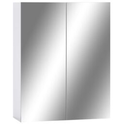 Berkfield Home Bathroom Mirror Cabinet White 60x15x75 cm MDF - Size: 60 x 15 x 75 cm - thumbnail 2