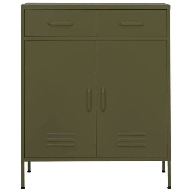 Berkfield Home Storage Cabinet Olive Green 80x35x101.5 cm Steel - image 1