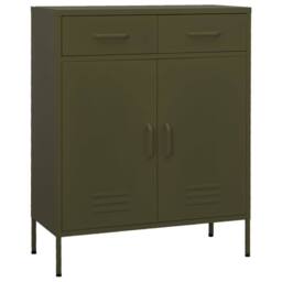 Berkfield Home Storage Cabinet Olive Green 80x35x101.5 cm Steel - thumbnail 2