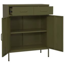 Berkfield Home Storage Cabinet Olive Green 80x35x101.5 cm Steel - thumbnail 5