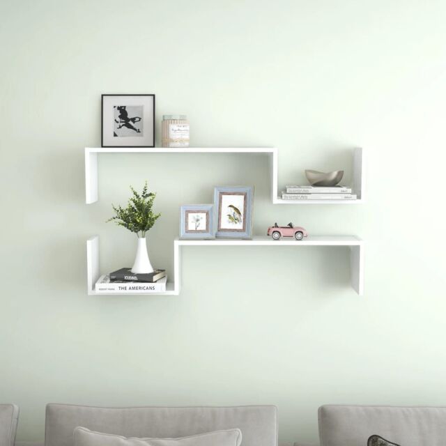 Berkfield Home Wall Shelf 2 pcs White 100x15x20 cm Engineered Wood - Size: 100 x 15 x 20 cm - image 1