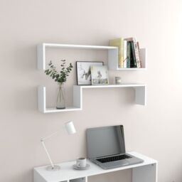 Berkfield Home Wall Shelf 2 pcs White 100x15x20 cm Engineered Wood - Size: 100 x 15 x 20 cm - thumbnail 3
