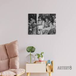 "Artery8 War WWII USA Paratroopers D Day 1944 Canvas Wall Art Print in Grey - Size: W18"" x H24""" - thumbnail 3