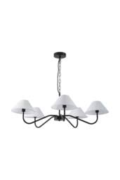 Living and Home Modern 5-Head Pendant Light Chandelier in Black - thumbnail 6