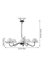 Living and Home Modern 5-Head Pendant Light Chandelier in Black - thumbnail 5